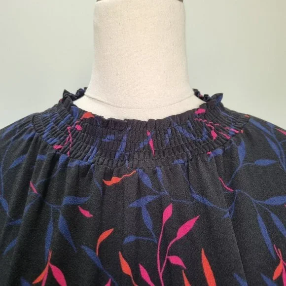 Leona Edmiston Multicolour Floral Long Sleeve Smock Dress Size 16 - Picture 6 of 10